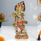 Brass Krishna Playing Flute Idol Statue Sculpture for Home Mandir Pooja Decor Temple Gift (Height 13 inch)