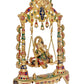 AONA Brass Ganesha Swing Statue Idol with Bells for Home Decor | Height : 27 Inches | Weight : 17 KG (Golden)