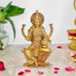 Brasss Lakshmi Statue Idol On Lotus for Temple Diwali | Height : 11.5 Inches