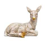 Small polyresin deer figurine with gold nose and gold-trimmed tail detail