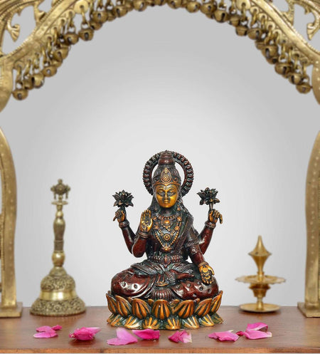 Superfine Brass Lakshmi Idol (Height: 5 Inch)