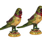 Metal Parrot Statue (Set of 2) Animal & Bird Figure Home Decor Height: 7" Inches