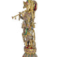 Brass Large Standing Krishna Statue with Inlay Work Idol Krishna Statue with Flute Height 30 Inch