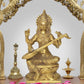 Brass Maa Saraswati Statue Handcrafted Hindu Goddess Saraswati Idol for Home Decor and Pooja Statue (Height 12 Inch)