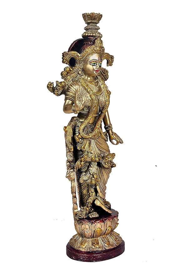 Brass Radha Rani Murti (Height: 15 inches)