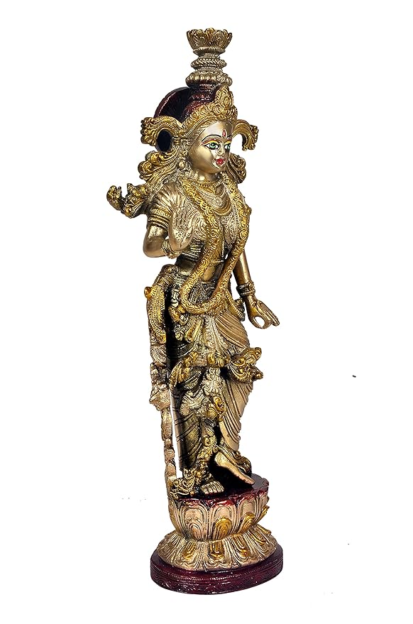 Brass Radha Rani Radhika Idol Murti Statue for mandir, 15 inch