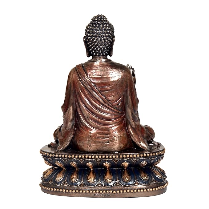 Resin Lord Buddha Idol Sculpture Decorative Showpiece Height 9 Inch