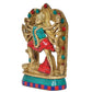 Brass Goddess Mahakali Kali MATA Idol Statues with Shivji, Home Decor Pooja Mandir (Height: 7 inch)