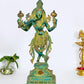 Brass Lord Krishna Idol Figurine Sculpture Playing Flute Statue Decorative Showpiece, (Height 21 Inch)