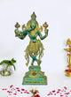 Brass Lord Krishna Idol Figurine Sculpture Playing Flute Statue Decorative Showpiece, (Height 21 Inch)