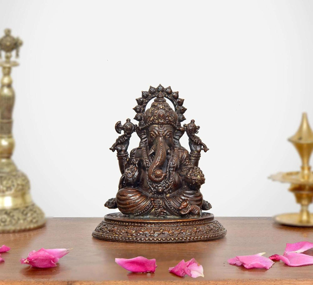 Superfine Brass Lord Ganesha Murti (Height: 2.5 Inch)