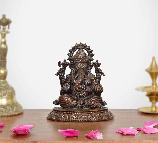 Superfine Brass Lord Ganesha Murti (Height: 2.5 Inch)