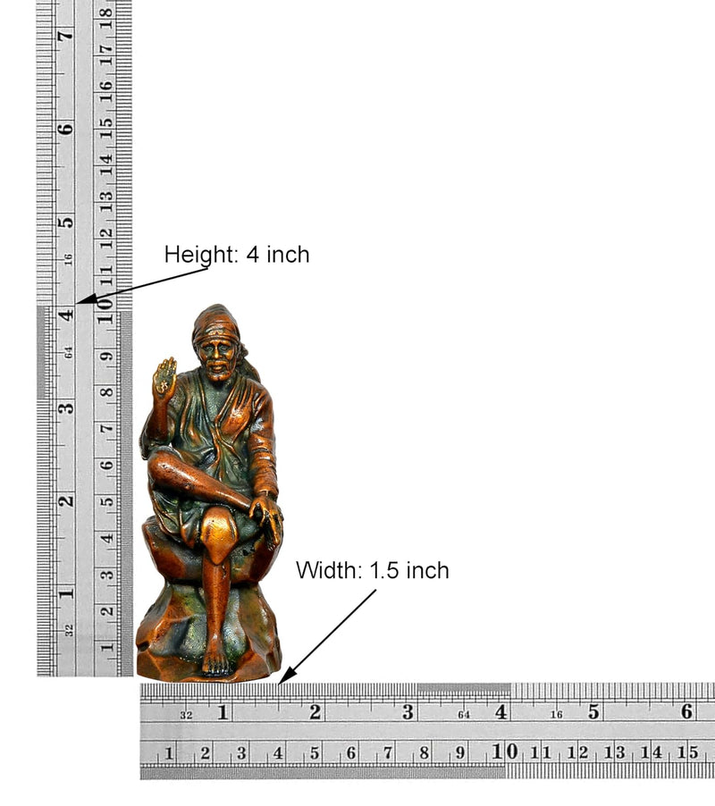 Fine Brass Shirdi Sai Baba Statue (Height: 4 Inch)