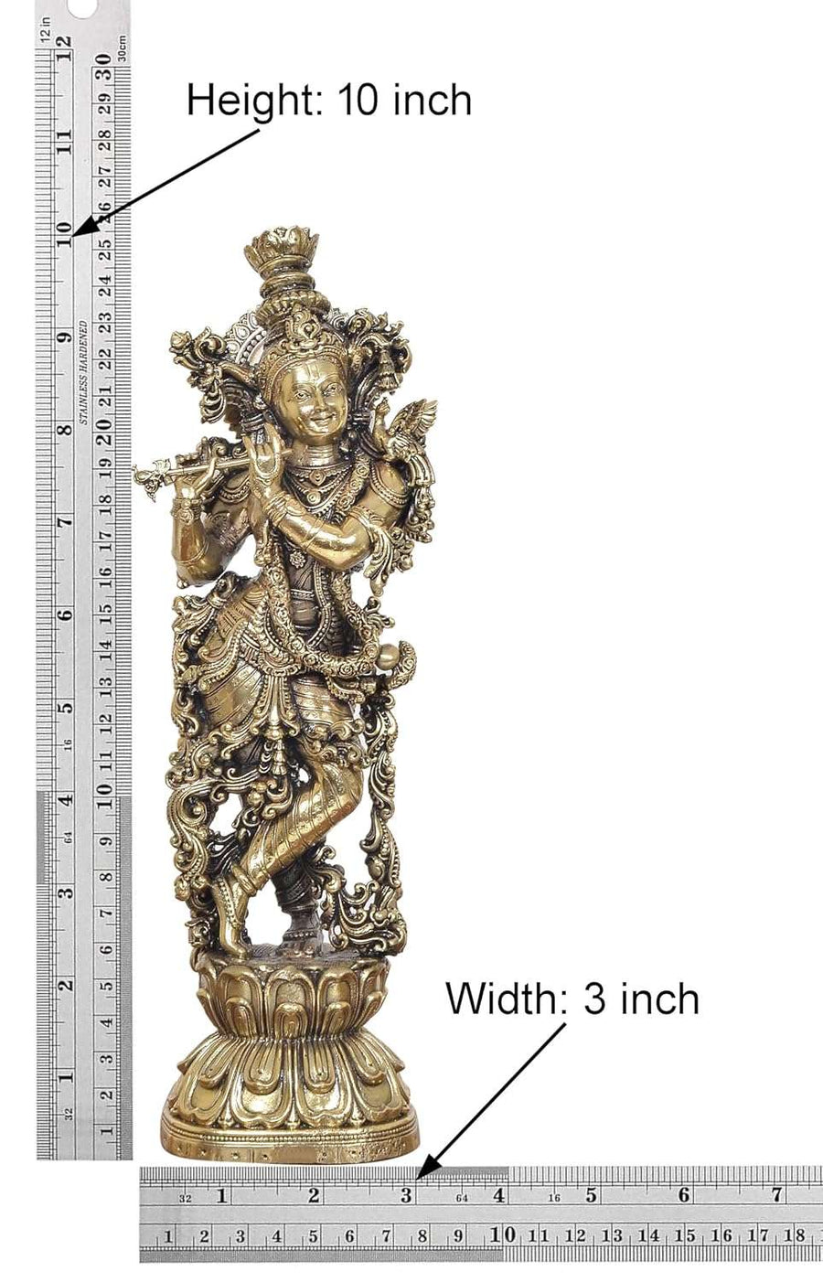Superfine Brass Radha Krishna Idol (Height 12 Inch) Craft Detail