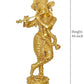 Brass Lord Krishna Idol Figurine Sculpture Playing Flute Statue Decorative Showpiece, (Height 44 Inch)