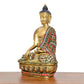 Brass Dhyan Mudra Buddha Statue Handcrafted Spiritual Decor for Home and Office Decor Meditating Buddha Idol (Height 8 Inch)