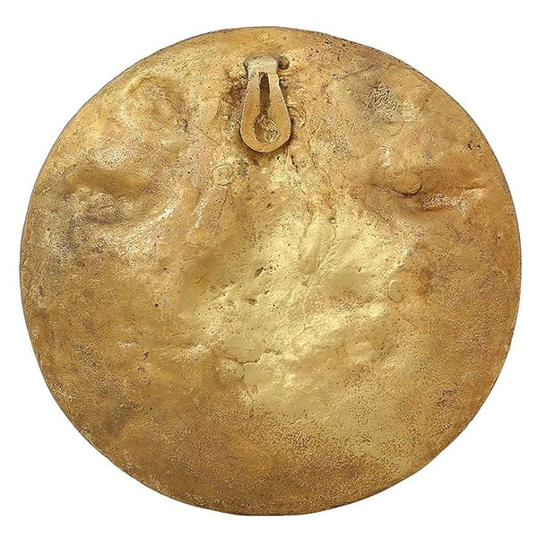 Brass Goddess Lakshmi Wall Hanging Plate, Height 7.5 Inches Entryway Setting