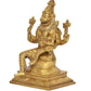 Brass Lakshmi Narasimha Statue for Home Decor Temple Office Mandir, (Height: 9 Inch)