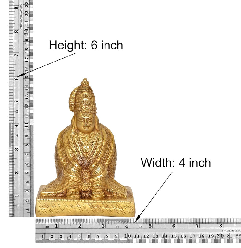 Brass Goddess Tulja Bhavani Idol Statues for Home Decor Mandir Puja Temple (Height : 6 inch)