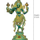 Brass Lord Krishna Idol Figurine Sculpture Playing Flute Statue Decorative Showpiece, (Height 21 Inch)