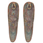 Brass Tribal Face Mask Wall Hanging - Set of 2 - Male and Female Faces Decor for Home or Office (Height 8 Inch)