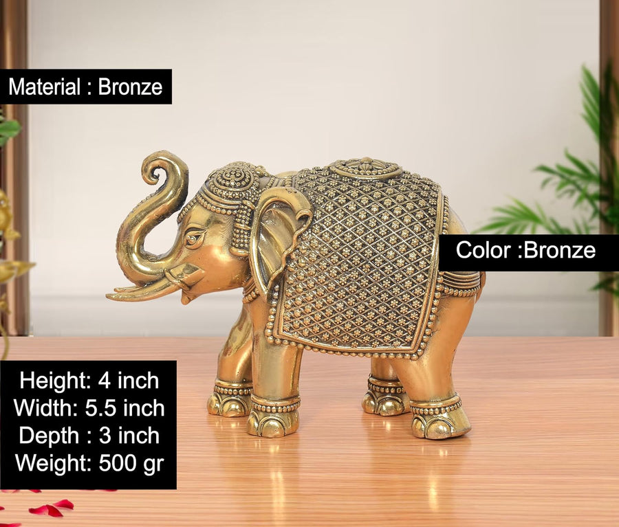 Superfine Brass Elephant Figurine (Height 4 Inch) Craft Detail