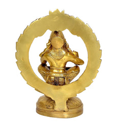 Brass Ayyappan Swamy Statue | Traditional Hindu Deity Sculpture Representing Dharma for Home Decor & Puja Altar (Height: 5.5 Inches)