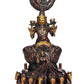 Brass Sun Chariot Rath with 7 Horse Statue Idol for Home Decor | Height : 13 Inches (Brown)