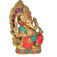 Brass Lord Ganesha Idol Ganesh Statue Decorative Sculpture for Home Decor Office Mandir Pooja Showpiece (Height 8 Inch)