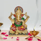 Brass Lord Ganesha Idol Statue Decorative Sculpture for Home Office Temple Showpiece Height 7 Inch