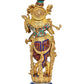 Brass Lord Krishna Idol Statue Sculpture for Home Office Temple Gift Showpiece, (Height 14 Inch)