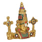 Brass Lord Tirupati Bala Ji Idol Wall Hanging Statue for Home Temple Office Decor Figurine Showpiece Multicolour (Height 9 Inch)