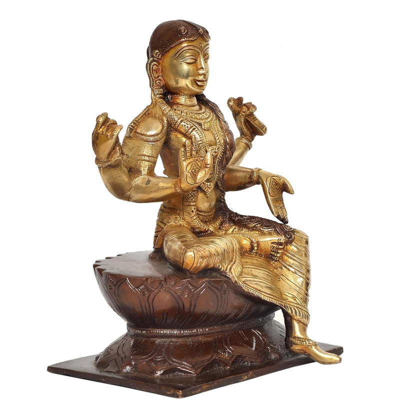 Brass Bala Tambika Sundari Statue - Divine Goddess Idol for Home Temple and Spiritual Decor (Height 9 Inch)