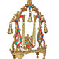 Brass Ganesha Playing On Swing Ganesha Jhula Decorative Showpiece Multicolour for Home Decor Mandir Pooja Temple (Height 14 Inch)