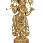 Brass Standing Lord Krishna Statue Playing Flute Sculpture for Home Office Temple Gift Showpiece, (Height 32 Inch)