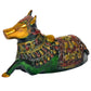 Brass Shiva Seated Nandi Statue Nandi Bull for Shiv Temple Showpiece Home Decor Pooja Temple (Height: 6 Inch)