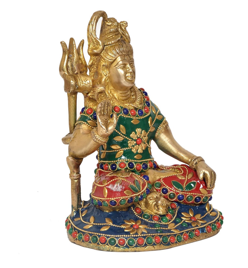 Brass Lord Shiva Shiv Murti Sculpture,(Home Decor, Mandir, Ofice) Height : 7 Inch