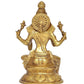 Brass Lakshmi Idol Laxmi Goddess Lakshmi Sitting Statue for The Puja Temple at Home Decor Office (Height: 8 Inch)