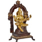 Brass Maa Saraswati Statue - Handcrafted Hindu Goddess Siting Saraswati Idol for Home Decor and Pooja Mandir (Height 8 Inch)