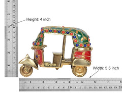 Brass auto rickshaw showpiece, size shown: height 4 inch, width 5.5 inch