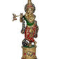 Home Decor Brass Krishna with Flute Idol Krishna (Multicolour, Height 15 Inch)