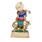 Brass Standing Krishna with Cow Idol Statue Murti, Height 12.5 inches