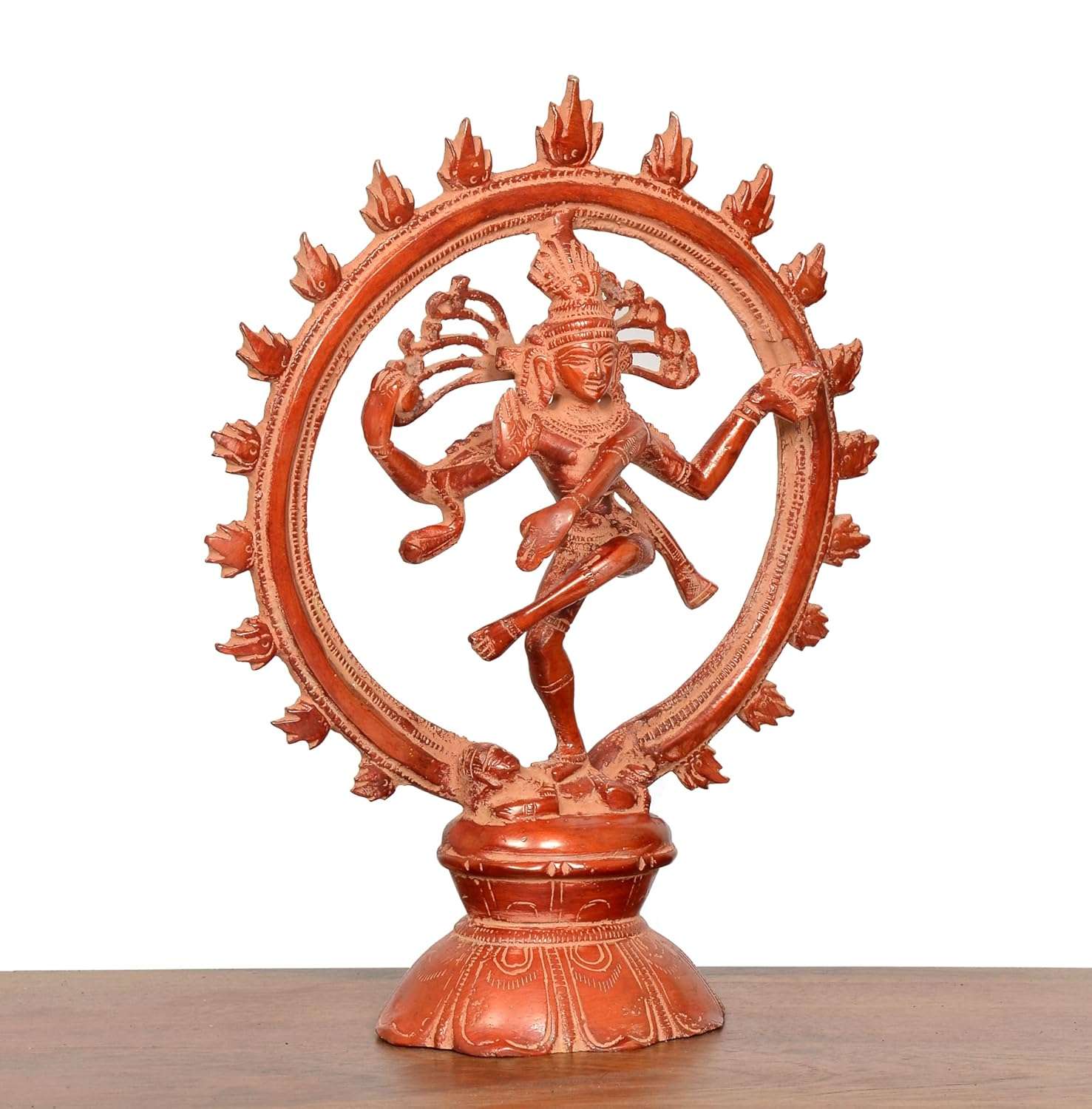Brass Natraj Lord Shiva Dancing (Height: 9 inch) (Multicolour 2)