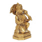 Brass Hanuman JI Sitting Statue Idol Sculpture Statue Home Decor Pooja Mandir (Height: 5.5 Inch)