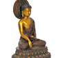 Brass Dhyan Mudra Buddha Statue Handcrafted Spiritual Decor for Home and Office Decor Meditating Buddha Idol (Height 11 Inch)