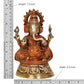 Brass Lord Ganesha Idol Ganesh Statue Sculpture for Home Decor Office Mandir Pooja Decorative Showpiece (Height 7.5 Inch)