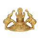 Brass Gaja Lakshmi Statue Laxmi with Elephants Home Temple Office Figurine Showpiece (Height 2.5 Inch)