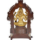 Brass Lakshmi Idol Laxmi Goddess Lakshmi Sitting Statue for Puja Temple at Home Decor Office (Height: 8 Inch)