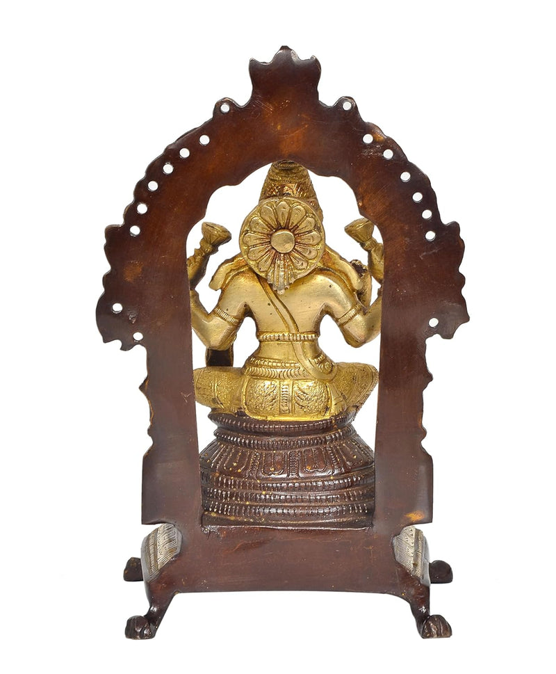 Brass Lakshmi Idol Laxmi Goddess Lakshmi Sitting Statue for Puja Temple at Home Decor Office (Height: 8 Inch)