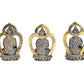 Bronze Small Buddha Pack of 5 Idol Buddha Statue Height 4.5 cm for Home Decor